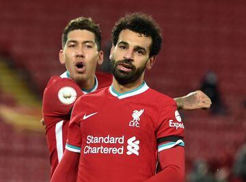 Another goal | Liverpool's Mohamed Salah after opening the scoring against Spurs. (16 December 2020)