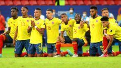 Jugadores de la Selecci&oacute;n Colombia en un partido de Copa Am&eacute;rica