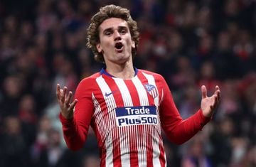 Soccer Football - Champions League - Round of 16 First Leg - Atletico Madrid v Juventus - Wanda Metropolitano, Madrid, Spain - February 20, 2019 Atletico Madrid's Antoine Griezmann reacts to a missed chance REUTERS/Sergio Perez