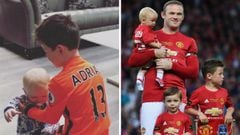 Kai, hijo de Wayne Rooney, con la camiseta del West Ham de Adri&aacute;n.