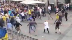 German and Ukranian fans fight in Lille leaving two injured