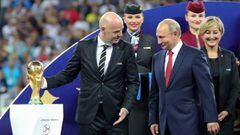 Infantino con Putin en el Mundial de Rusia en 2018
