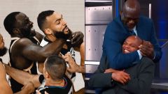 During the Wolves-Warriors game on Tuesday, Green was ejected for putting Rudy Gobert in a chokehold and Shaq jokingly did the same to Charles Barkley.