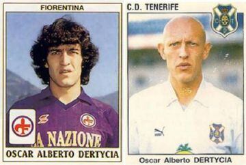 Cromos de Dertycia en la Fiorentina y en el Tenerife.