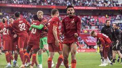 LONDON, ENGLAND - MAY 14: Liverpool's Luis Diaz celebrates victory during The FA Cup Final match between Chelsea and Liverpool at Wembley Stadium on May 14, 2022 in London, England. (Photo by Andrew Kearns - CameraSport via Getty Images)