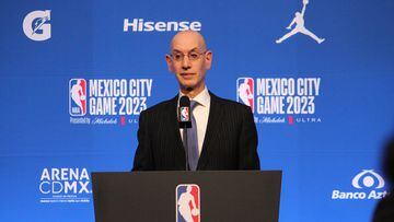 Adam Silver en conferencia de prensa previo al partido entre Atlanta Hawks y Orlando Magic en la Ciudad de México.