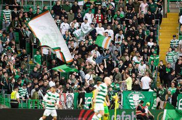 Celtic fans during a pre-season friendly match between Celtic and Norwich City at Celtic Park.
