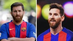 Reza Parastesh, el doble iraní de Lionel Messi, y Lionel Messi