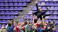 Simeone celebra el t&iacute;tulo de Liga 2020-21 con el Atl&eacute;tico.