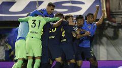 Jugadores de Boca Juniors celebrando la clasificaci&oacute;n a semifinales de Copa de la Superliga.