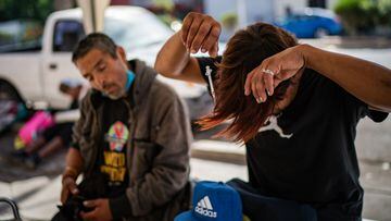 TIJUANA, MEXICO - OCTOBER 20: Deportees who have become addicted to fentanyl, after shooing up in the Zona Norte neighborhood of Tijuana, Mexico, Thursday, October 20, 2022. (Photo by Salwan Georges/The Washington Post via Getty Images)