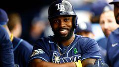 ST PETERSBURG, FLORIDA - MAY 04: Randy Arozarena #56 of the Tampa Bay Rays reacts after hitting a solo home run during the fourth inning against the Pittsburgh Pirates at Tropicana Field on May 04, 2023 in St Petersburg, Florida.   Douglas P. DeFelice/Getty Images/AFP (Photo by Douglas P. DeFelice / GETTY IMAGES NORTH AMERICA / Getty Images via AFP)