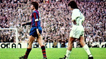 Camacho persiguiendo a Cruyff en un Madrid-Barcelona.