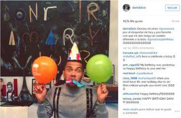 Alves says thanks for his birthday surprises.
