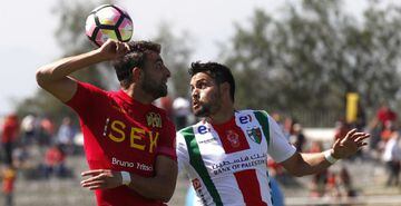 Sebastián Pinto, en un duelo entre Palestino, su equipo en 2017, y Unión Española.