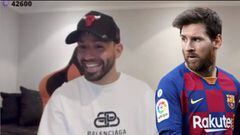 Cómica reacción de Agüero al ver la felicitación de Messi...