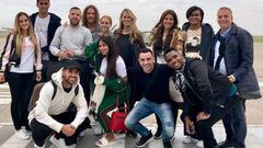 The Barça contingent arrive in Rosario for Messi's wedding