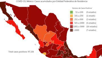 Mapa y casos de coronavirus en México por estados hoy 3 de junio
