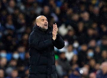 Manchester City manager Pep Guardiola during his side's win over Atlético Madrid