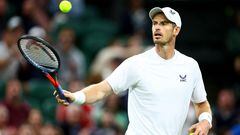 El tenista británico Andy Murray, durante su partido ante James Duckworth en Wimbledon.