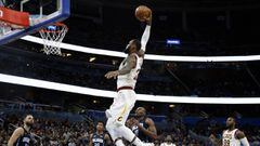 Jan 6, 2018; Orlando, FL, USA; Cleveland Cavaliers forward LeBron James (23) dunks the ball against the Orlando Magic during the second quarter at Amway Center. Mandatory Credit: Kim Klement-USA TODAY Sports