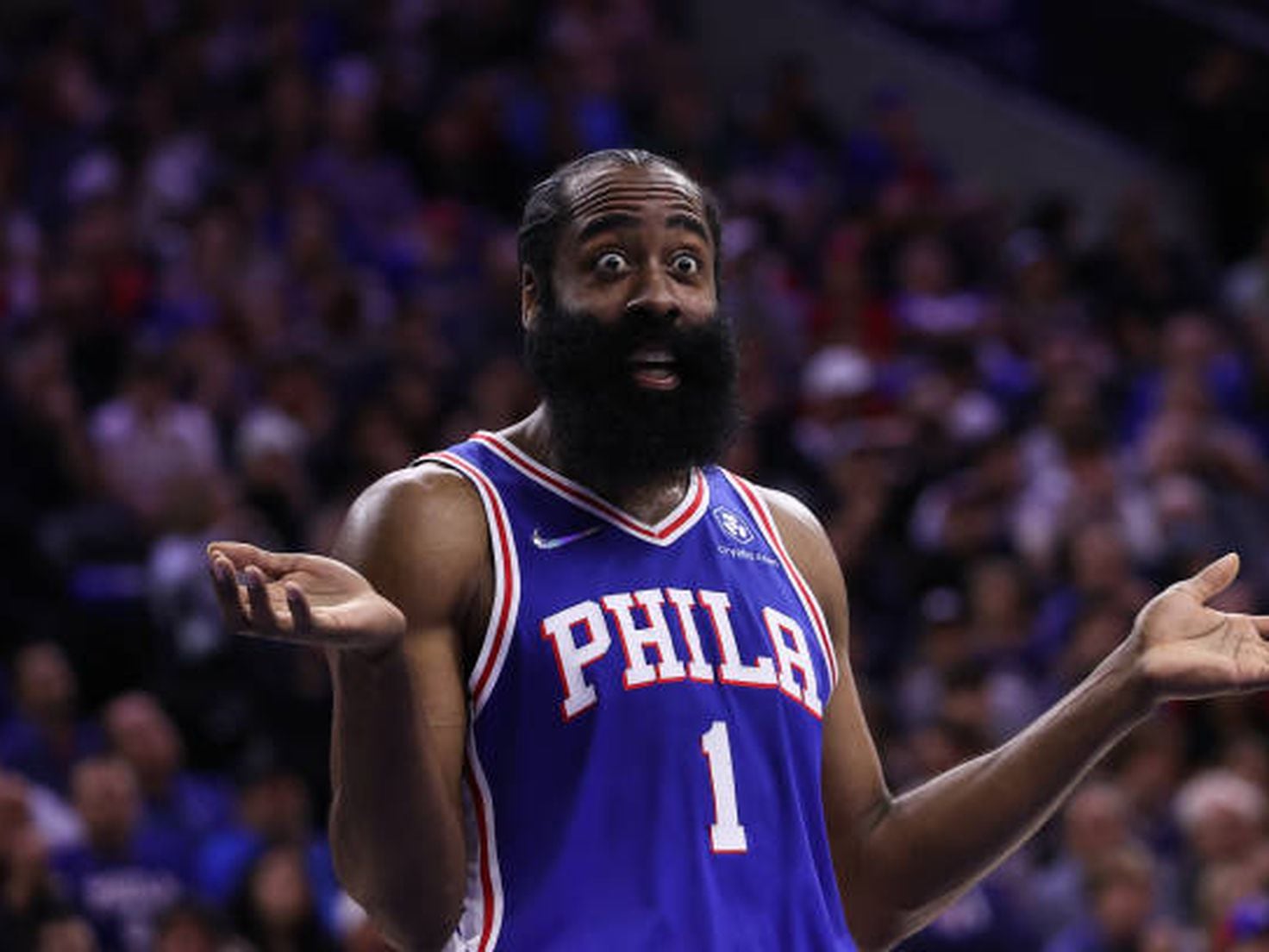 James Harden showed up in Philly last night wearing an usual