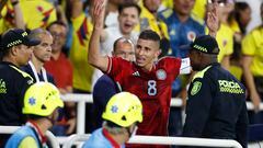 Gustavo Puerta celebrando un gol con la Selección Colombia ante Brasil en el Sudamericano Sub 20.