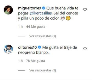 Captura de los comentarios de Miguel Torres y Óliver Torres.