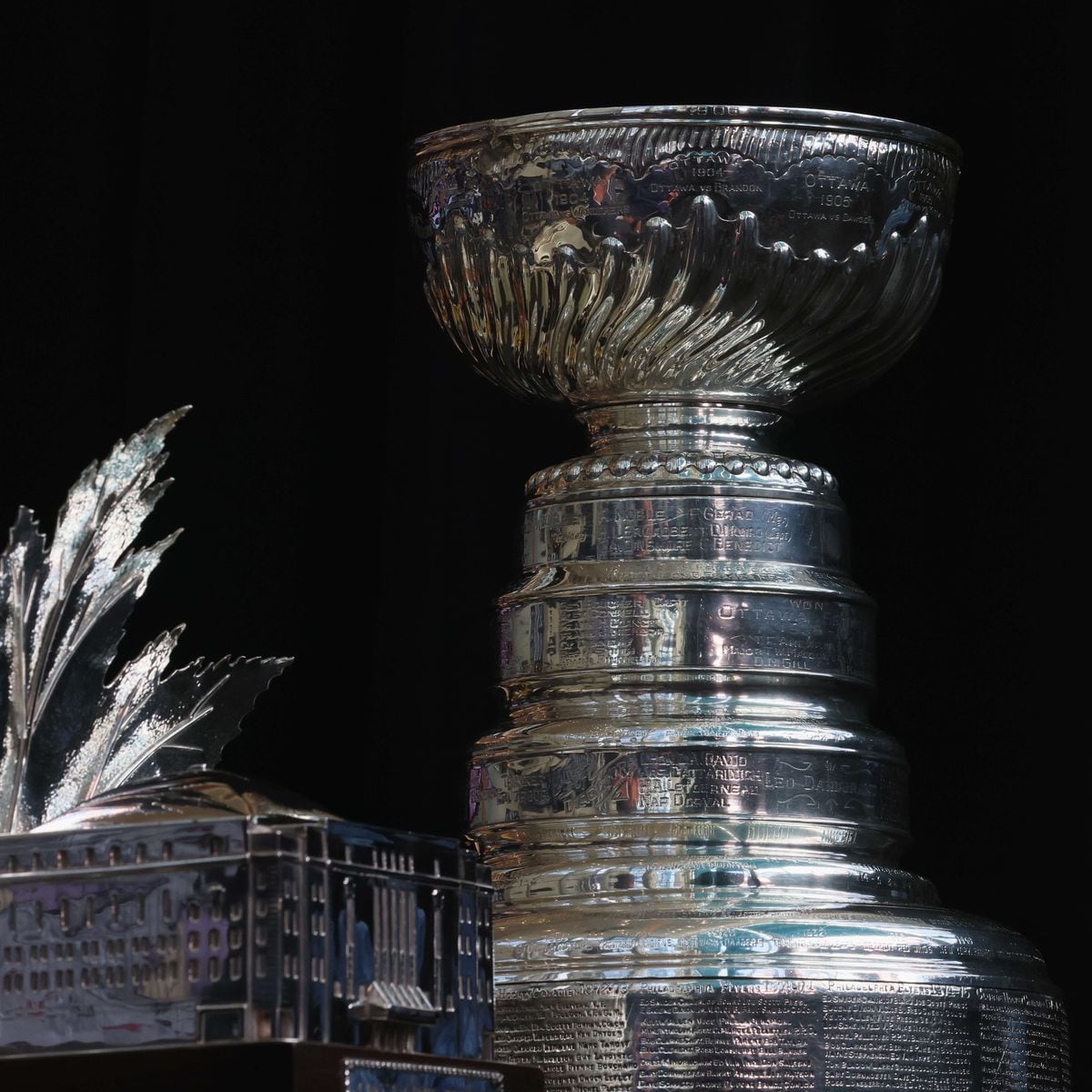 NHL Team Name Replica Stanley Cup with Championship Year Logo