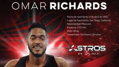 Astros de Jalisco presenta a Omar Richards como su refuerzo