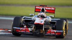 Jenson Button en acci&oacute;n con el McLaren durante el GP de Abu Dhabi. 