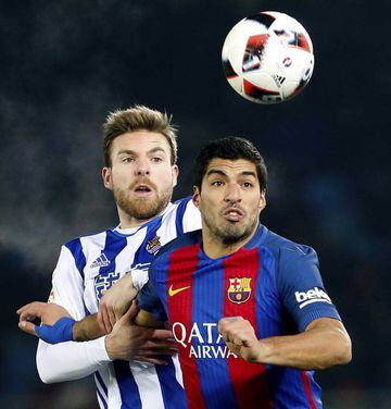 Luis Suárez likely to see Real Sociedad's, Asier Illarramendi quite a bit tonight.