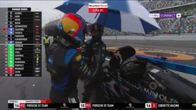 El momento viral de Daytona: Alonso cogió un paraguas y se fue directo al Safety Car