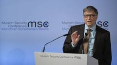 El Fundador de Microsoft, Bill Gates habla en una conferencia en Munich, Alemania el 18 de febrero de 2017.