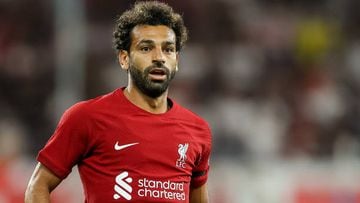 SALZBURG, AUSTRIA - JULY 27: Mohamed Salah of Liverpool FC looks on during the pre-season friendly match between FC Red Bull Salzburg and FC Liverpool at Red Bull Arena on July 27, 2022 in Salzburg, Austria. (Photo by Roland Krivec/DeFodi Images via Getty Images)