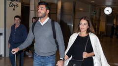 Actress Paula Echevarria and former soccer player Miguel Torres arrive in Madrid on Wednesday 30 October 2019.