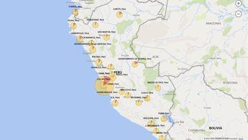 Mapa de casos por coronavirus por departamento en Perú: hoy, 10 de mayo