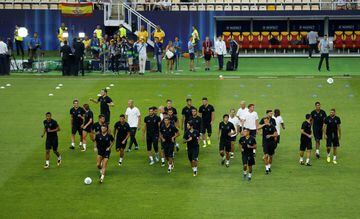 Real Madrid training in Filipo II Stadium in Skopje