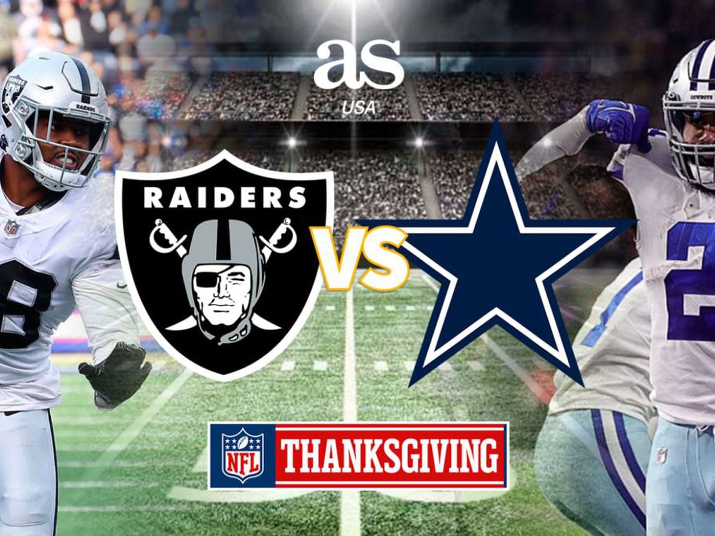 NFL Thanksgiving Football: Las Vegas Raiders vs. Dallas Cowboys