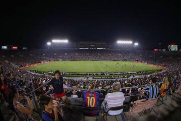 An overall view of the International Champions Cup match between FC Barcelona and Tottenham Hotspur at Rose Bowl on July 28, 2018 in Pasadena, California.