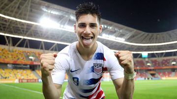 BIELSKO-BIALA, POLAND - MAY 27: Sebastian Soto of the United States celebrates victory following the 2019 FIFA U-20 World Cup group D match between USA and Nigeria at Bielsko-Biala Stadium on May 27, 2019 in Bielsko-Biala, Poland. (Photo by Boris Streubel - FIFA/FIFA via Getty Images)