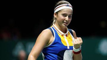 Ostapenko bows out with victory over Pliskova at WTA Finals