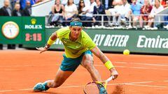 Rafael NADAL of Spain in action during the men's final, on day fifteen of Roland Garros on June 5, 2022 in Paris, France. (Photo by Baptiste Fernandez/Icon Sport via Getty Images)