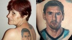 El tatuaje m&aacute;s realista de Messi lo lleva una se&ntilde;ora de 54 a&ntilde;os. Foto: redes sociales