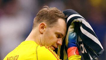 FILE PHOTO: Soccer Football - FIFA World Cup Qatar 2022 - Group E - Costa Rica v Germany - Al Bayt Stadium, Al Khor, Qatar - December 1, 2022 Germany's Manuel Neuer looks dejected after the match as Germany are eliminated from the World Cup REUTERS/Kai Pfaffenbach/File Photo