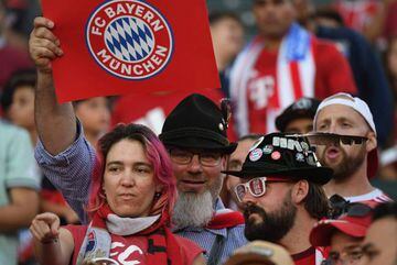 Bayern Munich fans react during their International Champions Cup game against Arsenal at the Dignity Health Stadium in Carson, California on July 17, 2019. (Photo by Mark RALSTON / AFP)