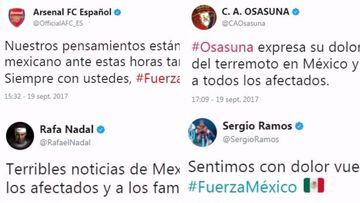 Cristiano, Ramos, Casillas...show solidarity with México after quake