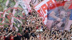 Soccer Football - Serbian SuperLiga - Crvena Zvezda v Radnik - Rajko Mitic Stadium, Belgrade, Serbia - June 6, 2020    Crvena Zvezda fans in the stands, after Serbian authorities allowed play to resume with one-thousand fans following the outbreak of the 
