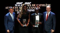 Caterine Ibarg&uuml;en recibi&oacute; el premio de La Mejor Atleta por IAAF junto a Eliud Kipchoge 