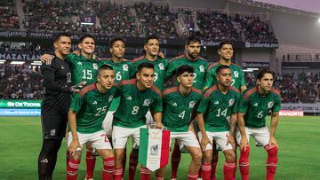 Jugadores de la Selección Mexicana previo al partido contra Guatemala.